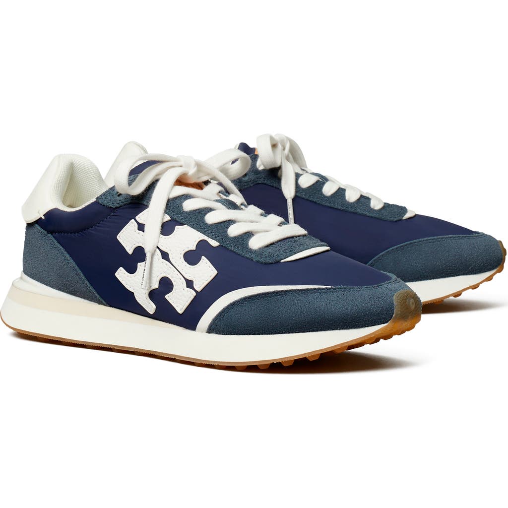 Shop Tory Burch Destiny Trainer Sneaker In Retro Navy/retro Navy/purity