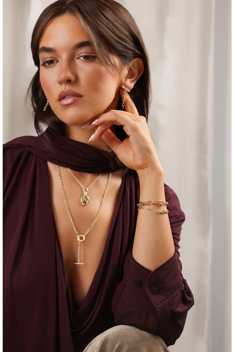Luxe Mariner Graduated Link Bracelet, Alternate, color, GOLD