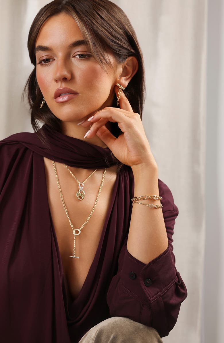 ATHRA LUXE Luxe Mariner Graduated Link Bracelet, Alternate, color, Gold