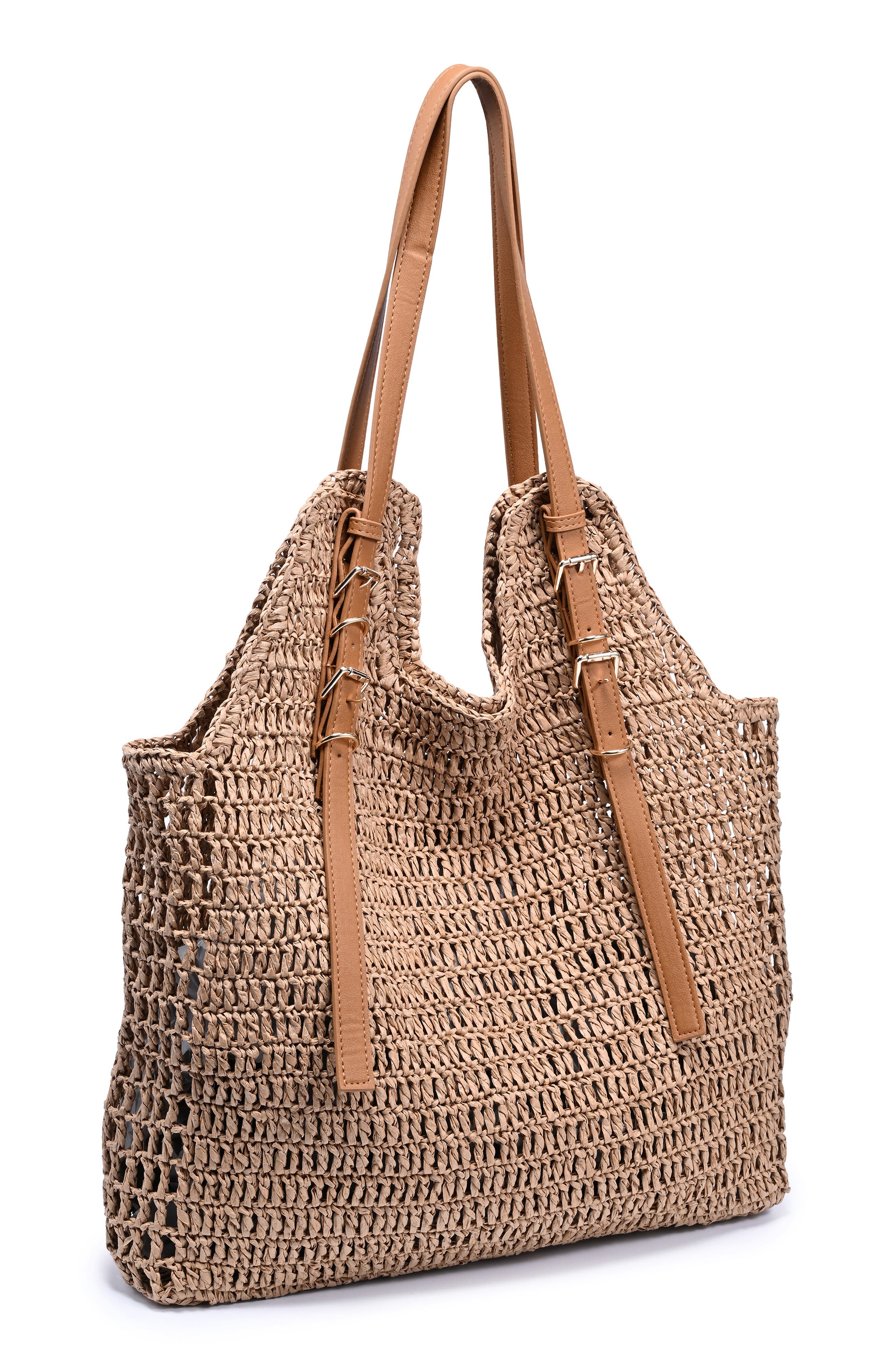Straw Tote, Alternate, color, NATURAL
