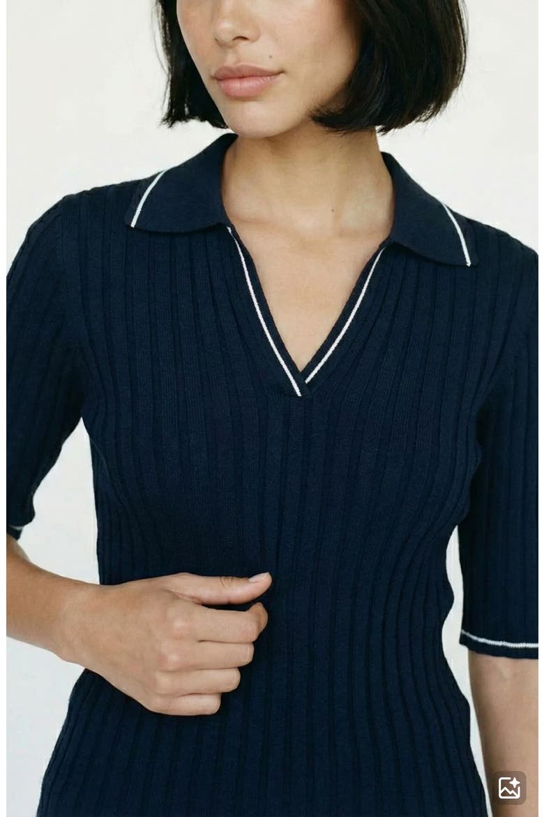 Simosa Rib Knit Polo, Alternate, color, NAVY BLAZER DETAIL BIRCH