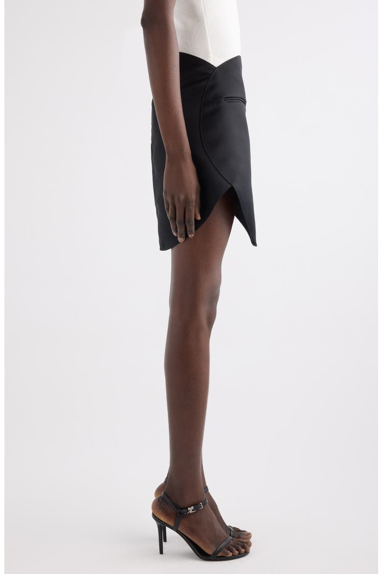 Circle Satin Miniskirt, Alternate, color, BLACK