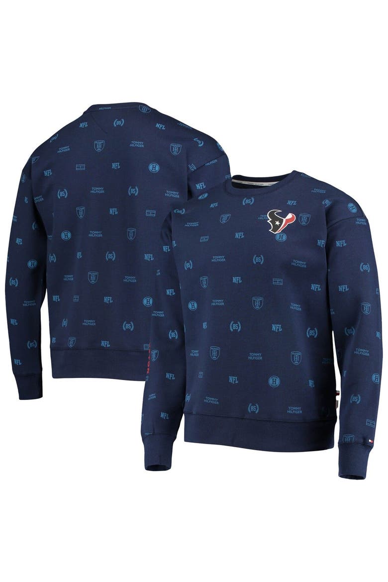 Men's Tommy Hilfiger Navy Houston Texans Reid Graphic Pullover Sweatshirt, Main, color, Navy