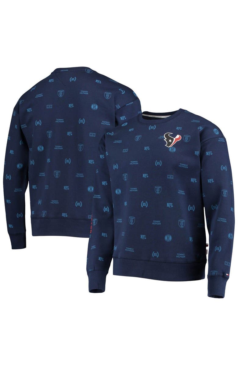 Tommy Hilfiger Men's Tommy Hilfiger Navy Houston Texans Reid Graphic Pullover Sweatshirt, Main, color, 