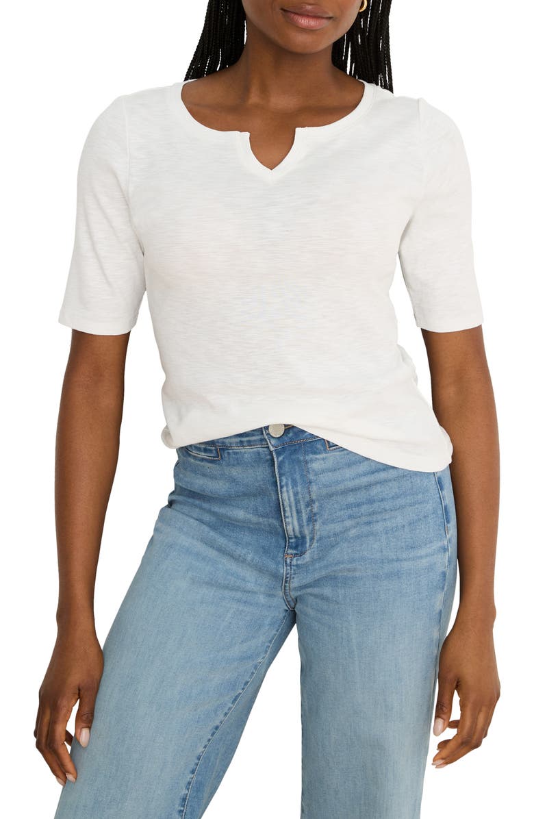NZT by NIC+ZOE Elbow Sleeve Notch Neck T-Shirt, Main, color, 