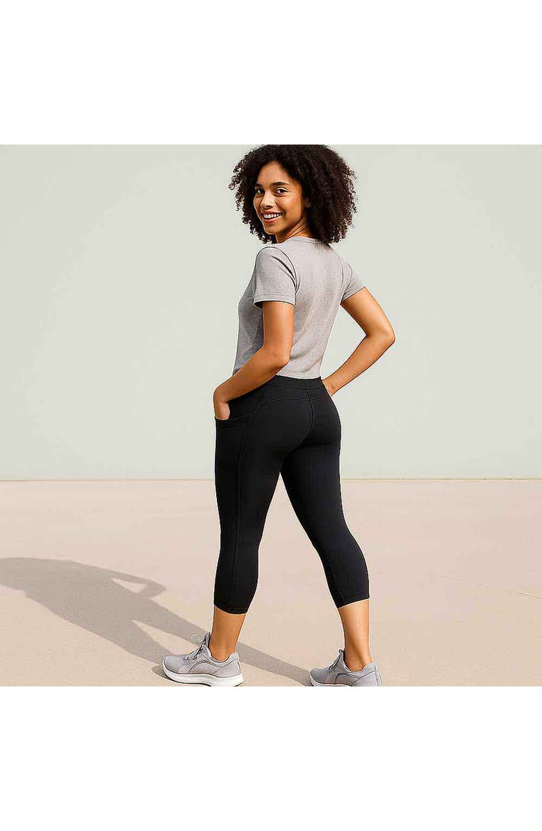 Dalix Ghost Active Mid Weight Leggings, Alternate, color, Black