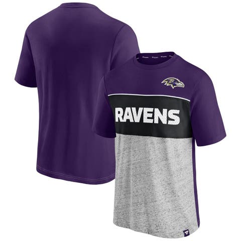 Men's Fanatics Branded Purple/Heathered Gray Baltimore Ravens Colorblock T-Shirt