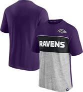 FANATICS Men's Fanatics Branded Purple/Heathered Gray Baltimore Ravens Colorblock T-Shirt