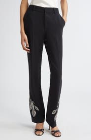 Cinq à Sept Kerry Bead Leaf Detail Pants