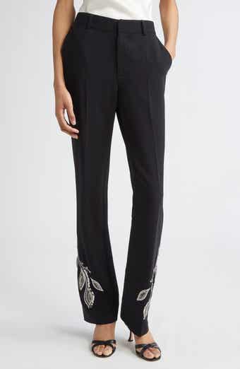 Cinq à Sept Kerry Bead Leaf Detail Pants