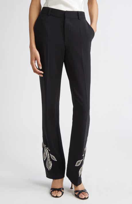 Cinq à Sept Kerry Bead Leaf Detail Pants