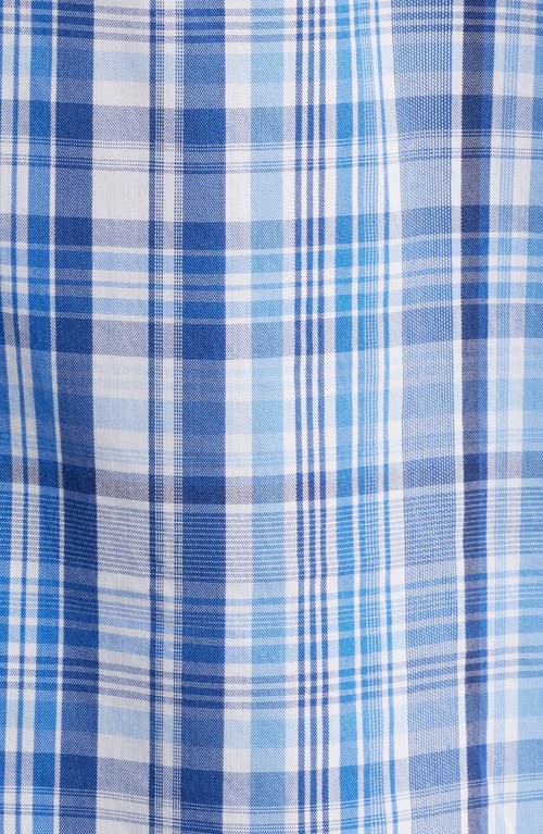 Johnnie-o Masson Plaid Performance Button-up Shirt In Maliblu