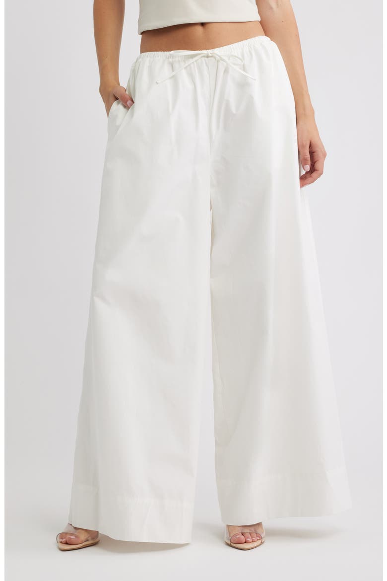Jae Stretch Cotton Wide Leg Pants, Alternate, color, WHITE