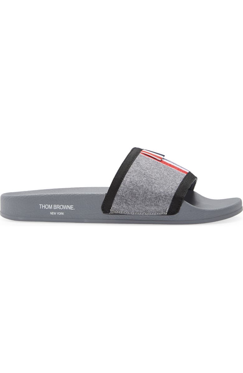 Thom Browne Trompe l'Oeil Wool Slide Sandal, Alternate, color,