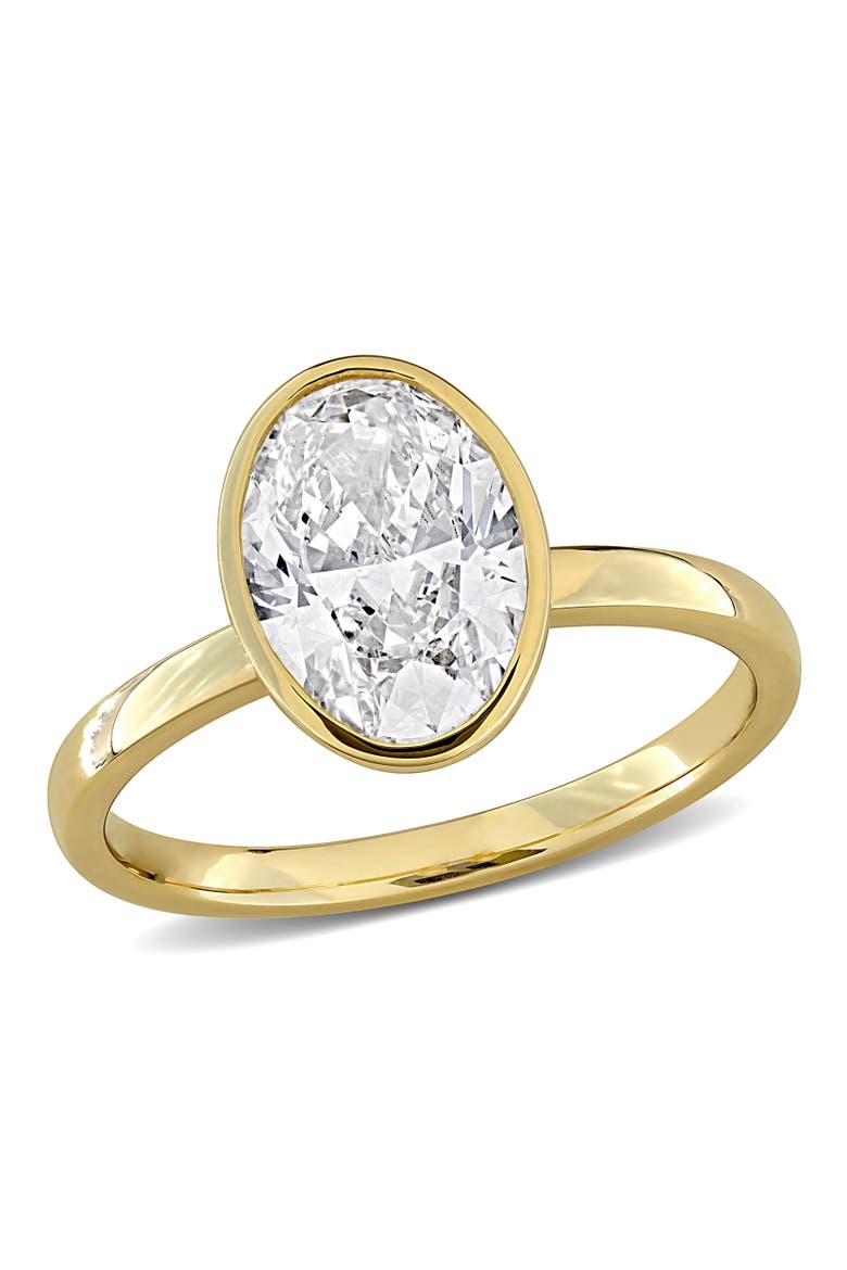 2 CTW Lab Grown Diamond Oval Solitaire Ring 14k, Main, color, Yellow Gold