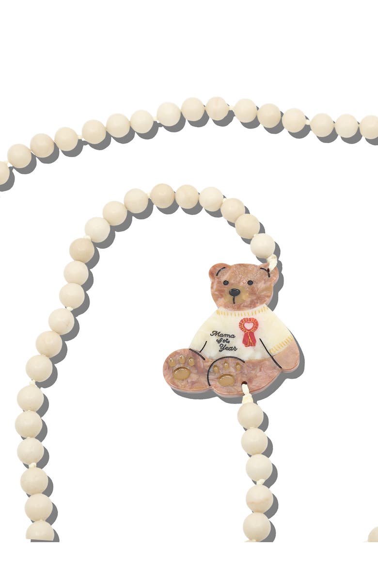 Solar Eclipse Mama Bear Beaded Crossbody Phone Strap, Alternate, color, Cream