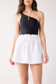Reistor Short Skirt with Waist Tie and Frill Detail