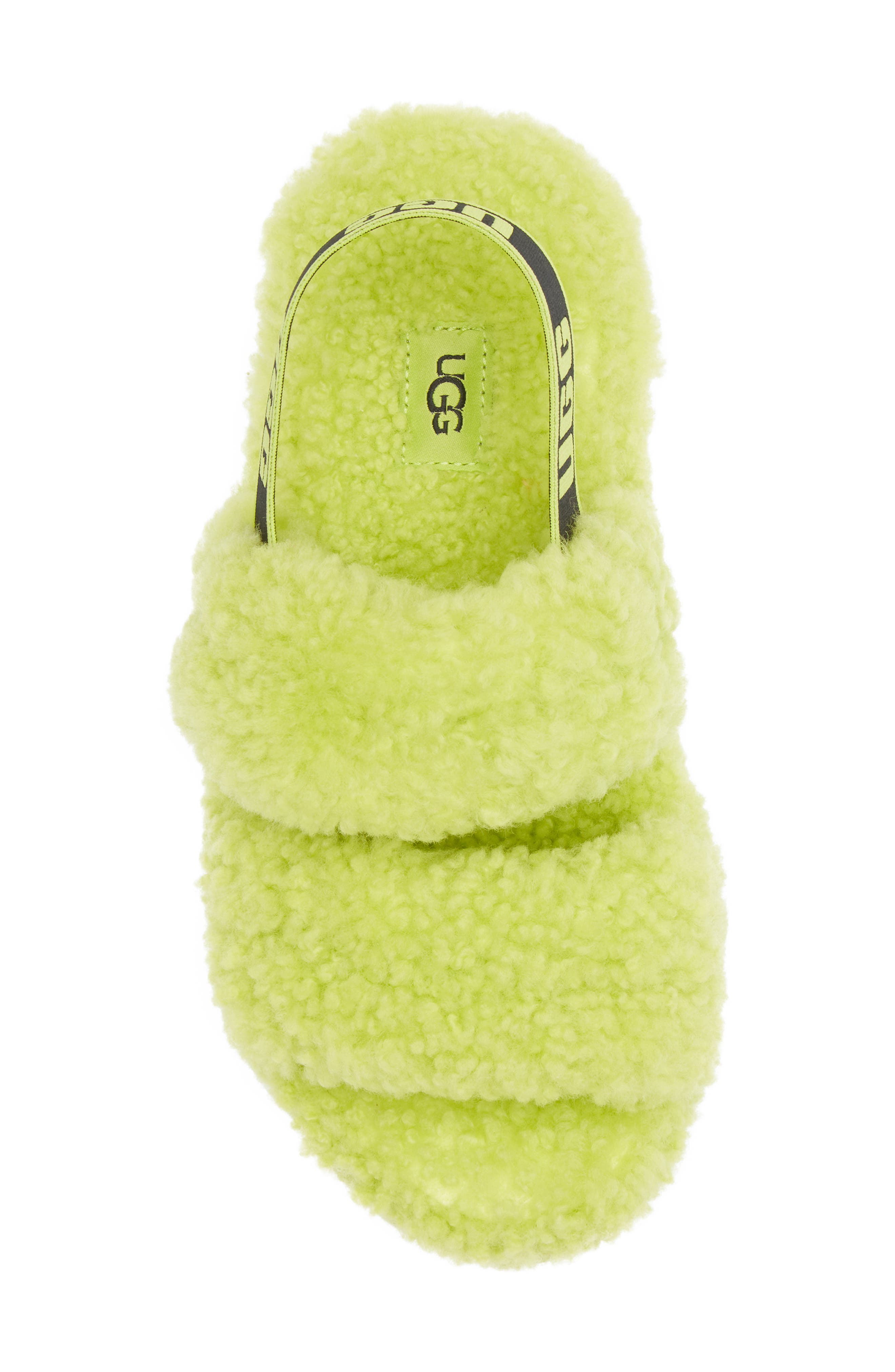 Oh Fluffita Genuine Shearling Slingback Sandal, Alternate, color, KEY LIME