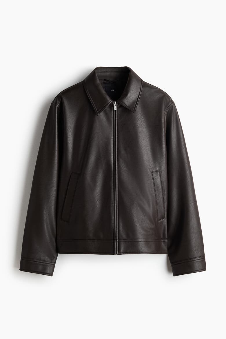 Jacket With Collar, Alternate, color, Dark brown