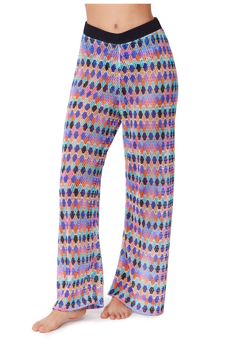 Profile by Gottex Retro Riviera Netted Crochet Beach Pant Cover-Up, Alternate, color, Retro-Riviera-Multi