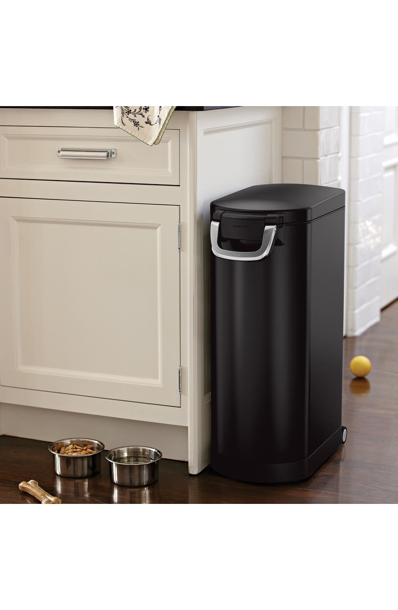 simplehuman x-large pet food can, Alternate, color, Matte Black