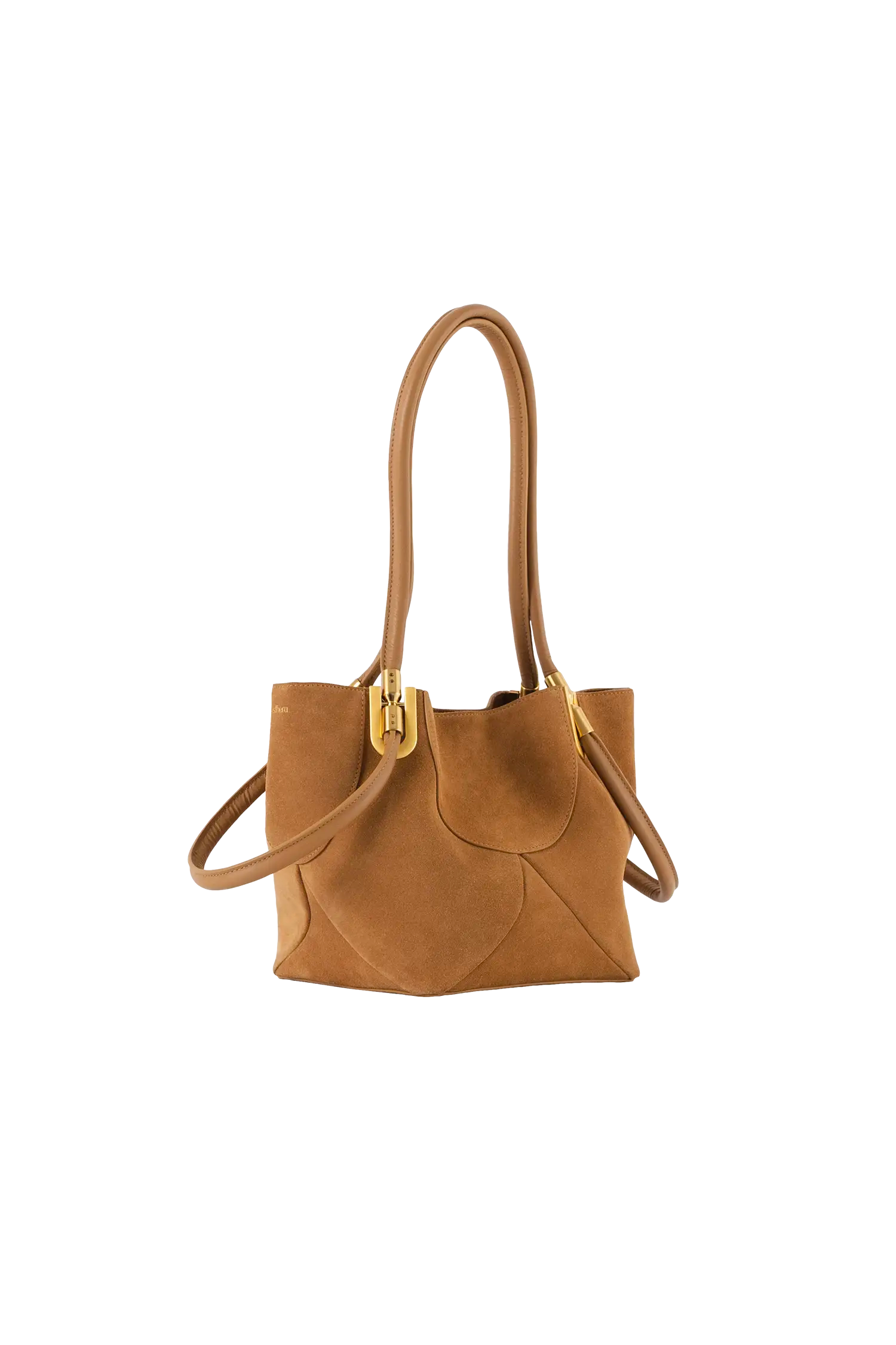 4PM Suede Leather Mini Handbag, Alternate, color, Light Brown