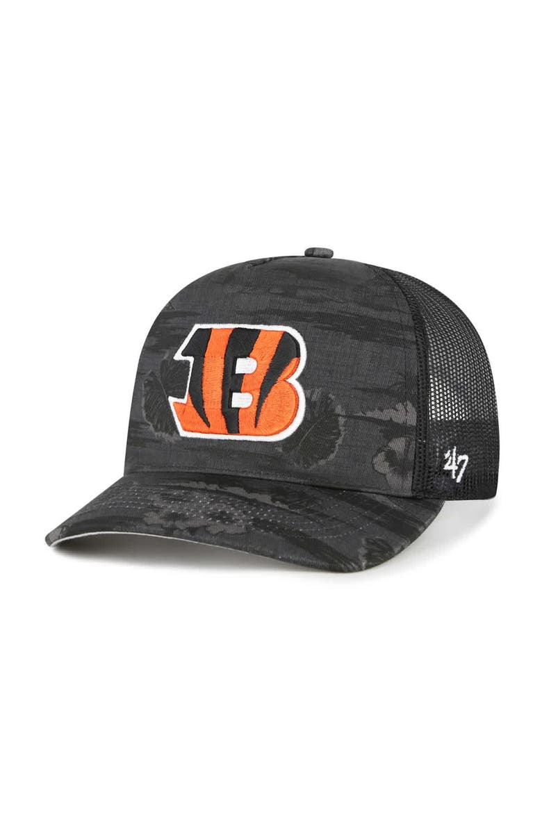 '47 Men's '47 Black Cincinnati Bengals Fiji Trucker Adjustable Hat, Main, color, Black