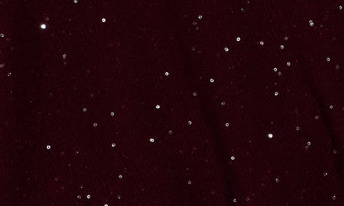 Sofia Cashmere Sequin Faux Wrap Sweater In Burgundy