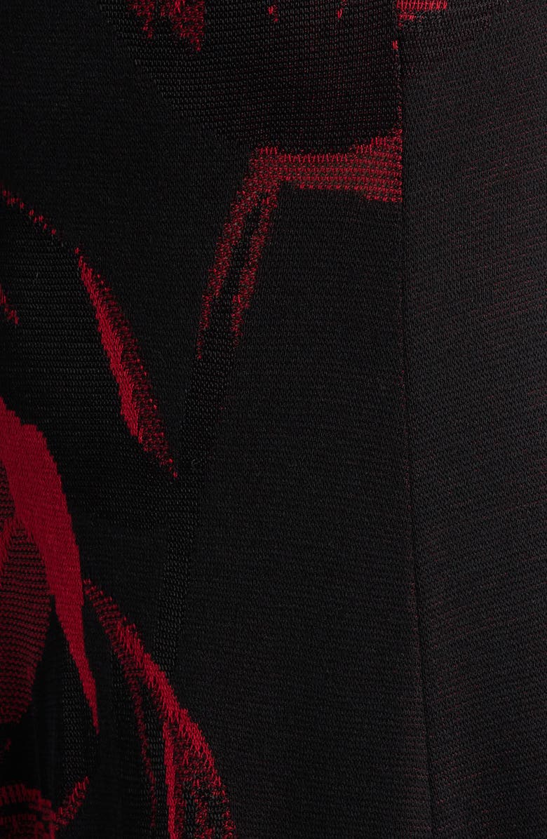 Misook Floral Sleeveless Fit & Flare Maxi Dress, Alternate, color, Scarlet Red/Black