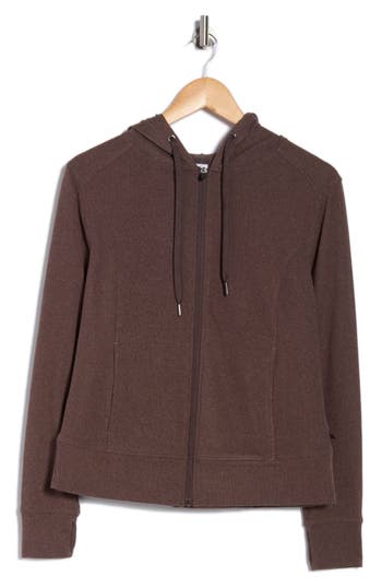 Balance Collection Riley Full Zip Hoodie In Brown