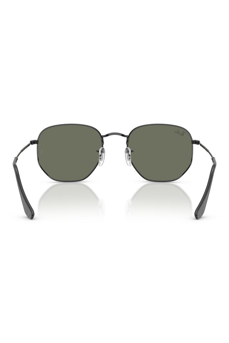 54mm Hexagonal Flat Lens Sunglasses, Alternate, color, BLACK / GREY MIRROR BRONZE