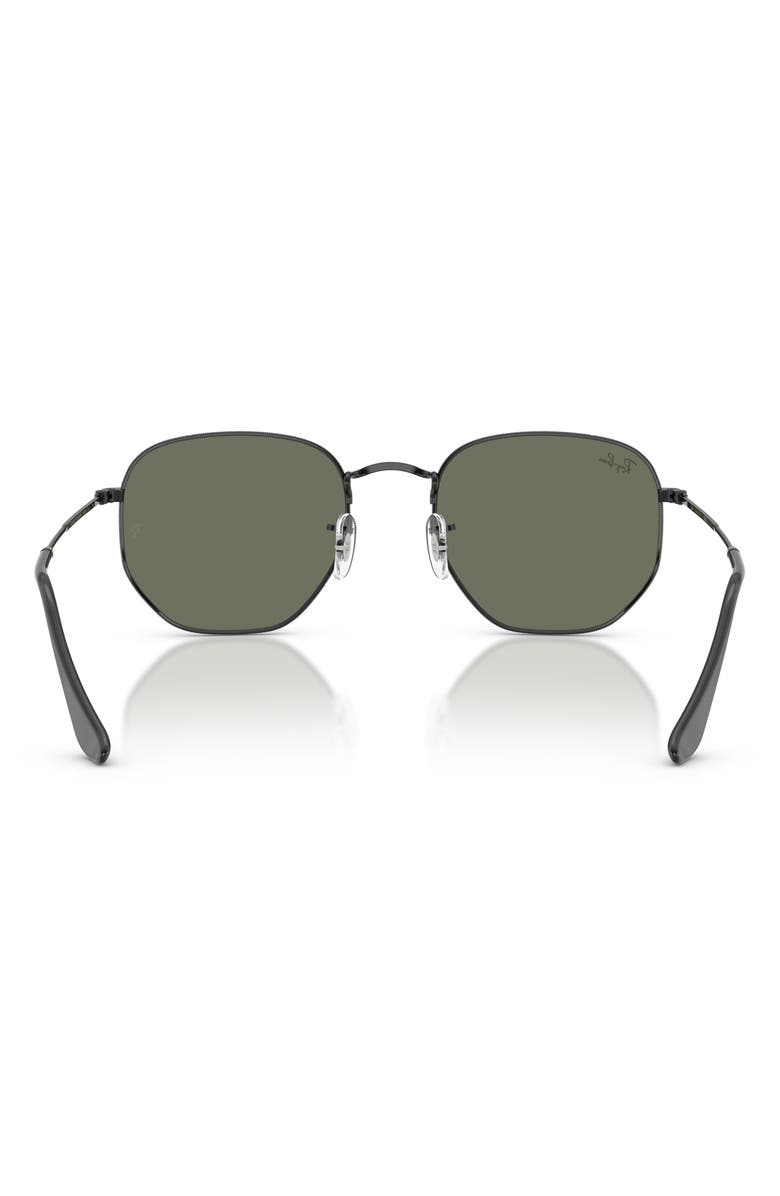 Ray-Ban 54mm Hexagonal Flat Lens Sunglasses, Alternate, color, Black / Grey Mirror Bronze