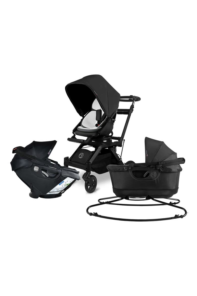 Stroll, Lounge & Ride G5 Car Seat, Bassinet & Stroller Travel System, Main, color, BLACK MERINO/ BLACK
