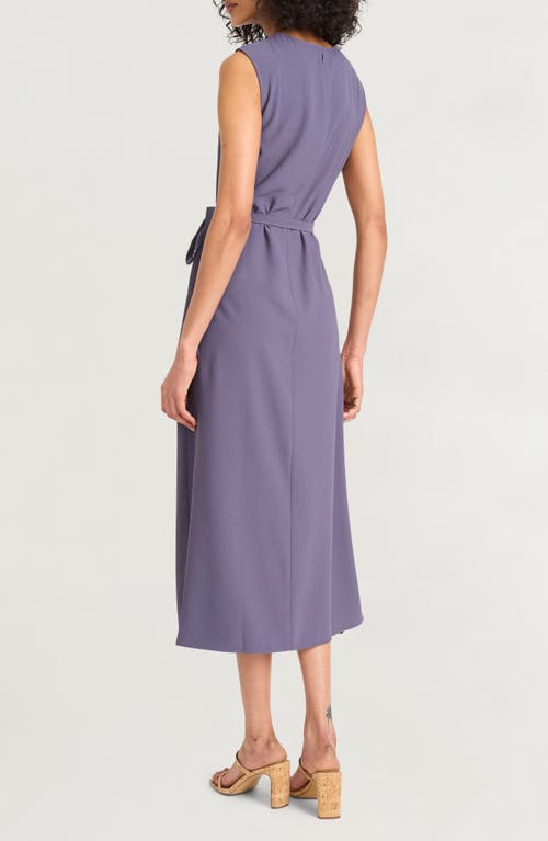 Luxely Side Tie Sleeveless Dress In Blue