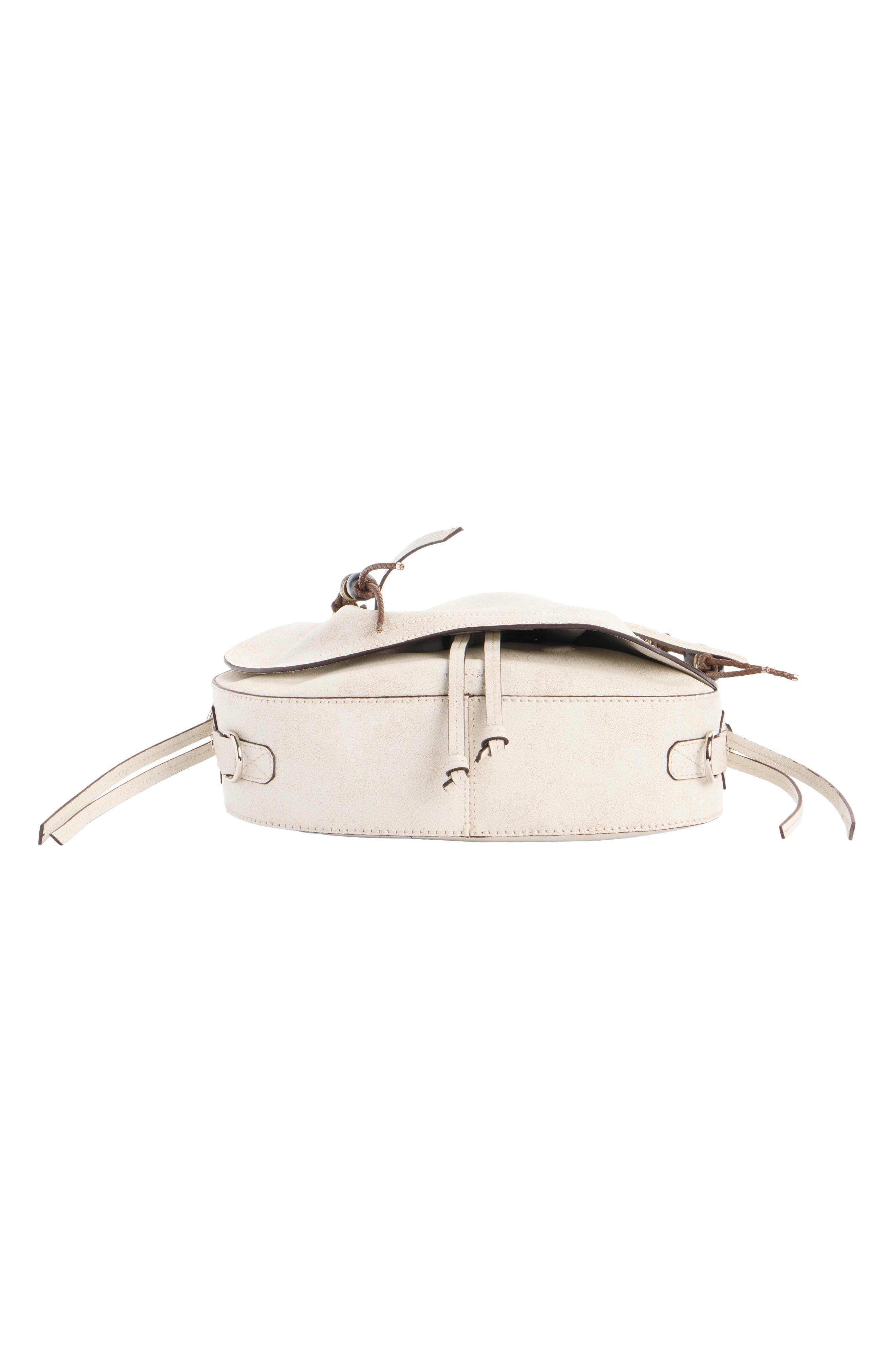 Isabel Marant Bolton Washed Leather Shoulder Bag, Alternate, color, Chalk