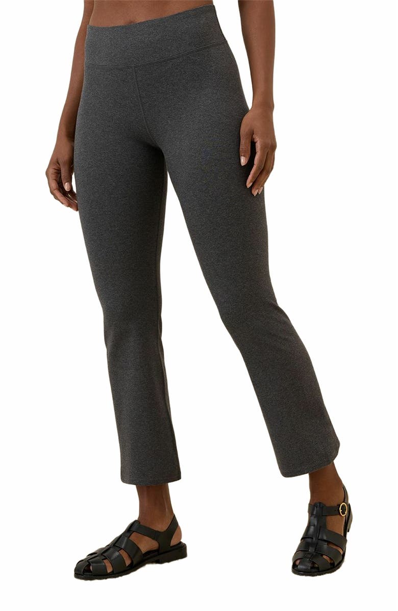 Pact On the Go-To Cropped Bootcut Legging Made with Organic Cotton, Alternate, color, Charcoal Heather