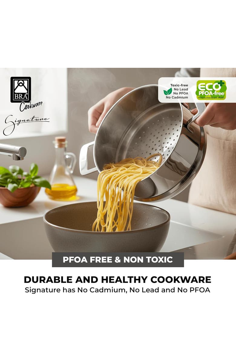 BRA Cookware Signature Stainless Steel Steamer, 9.5 inches, 4-Quart, Alternate, color, Silver