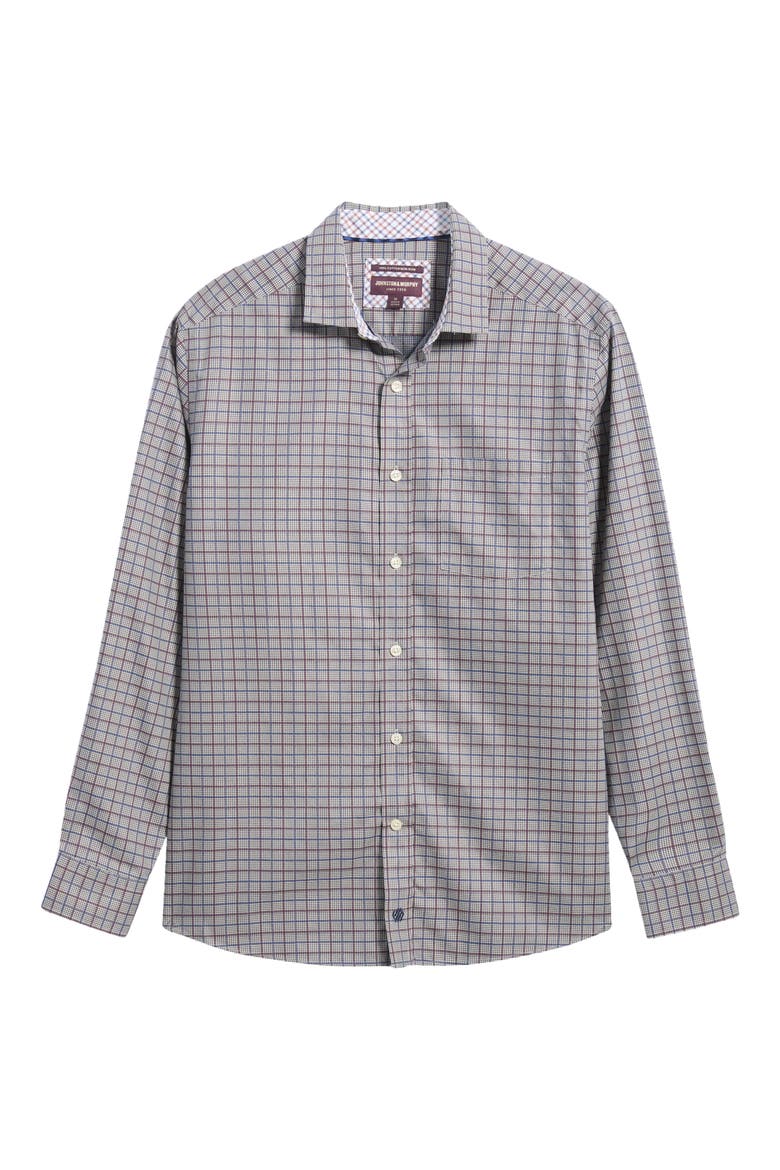Ovation Plaid Non-Iron Cotton Button-Up Shirt, Main, color, TAN MULTI MINI GLEN PLAID