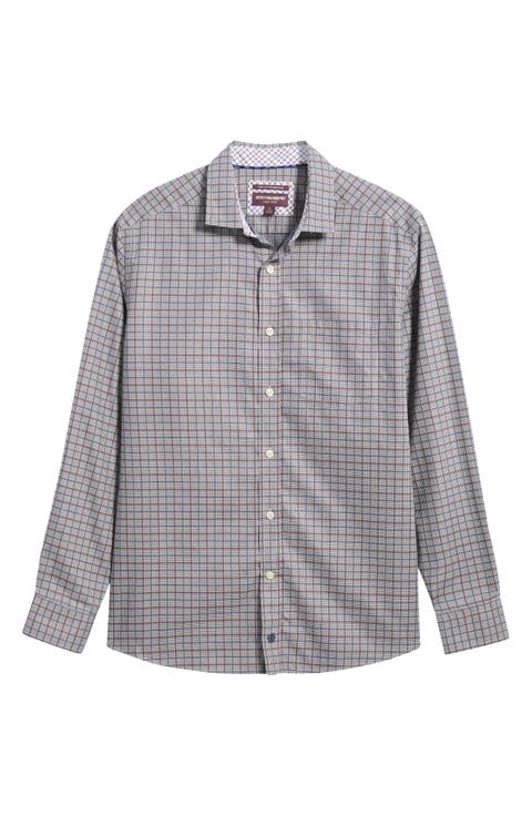 Ovation Plaid Non-Iron Cotton Button-Up Shirt