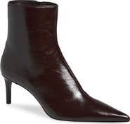 MANGO Tea Faux Leather Pointed Toe Ankle Bootie