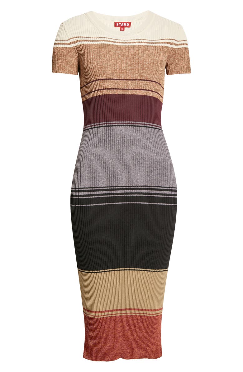 STAUD Colleen Colorblock Rib Sweater Dress, Alternate, color, 