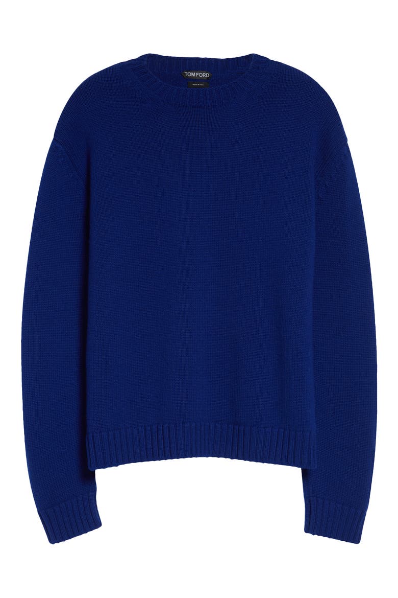 Virgin Wool & Cashmere Crewneck Sweater, Main, color, UBV ROYAL BLUE