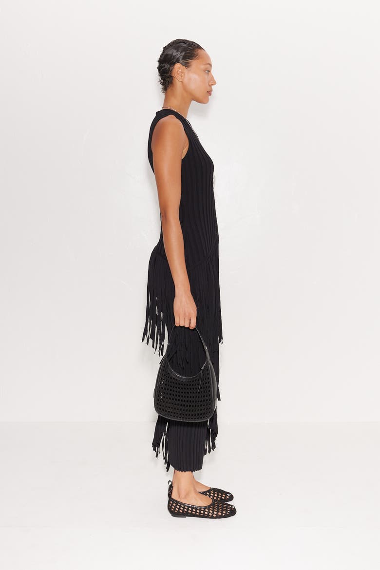 Spiral Knit Dress, Alternate, color, Black