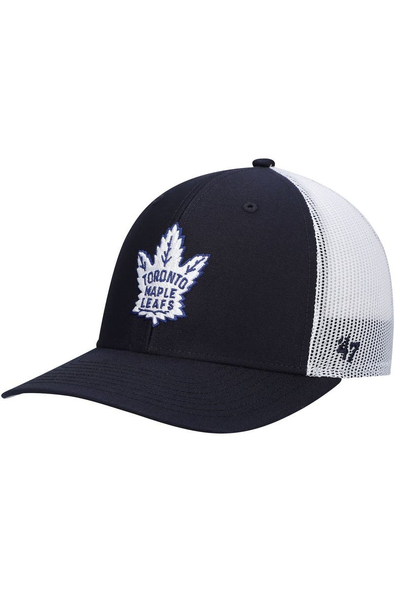 Men's '47 Black/White Toronto Maple Leafs Vintage Trucker Snapback Hat, Main, color, Black