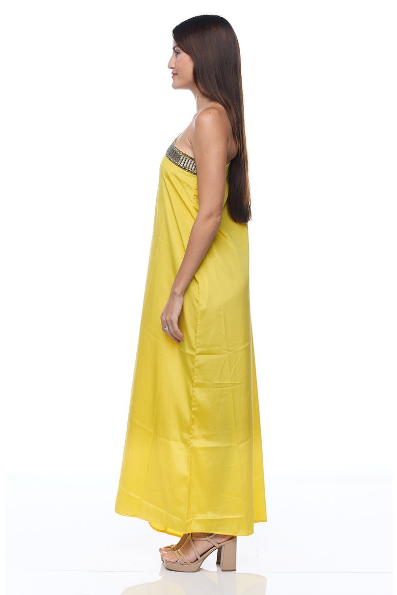 Embellished One-Shoulder Dress, Alternate, color, YELLOW