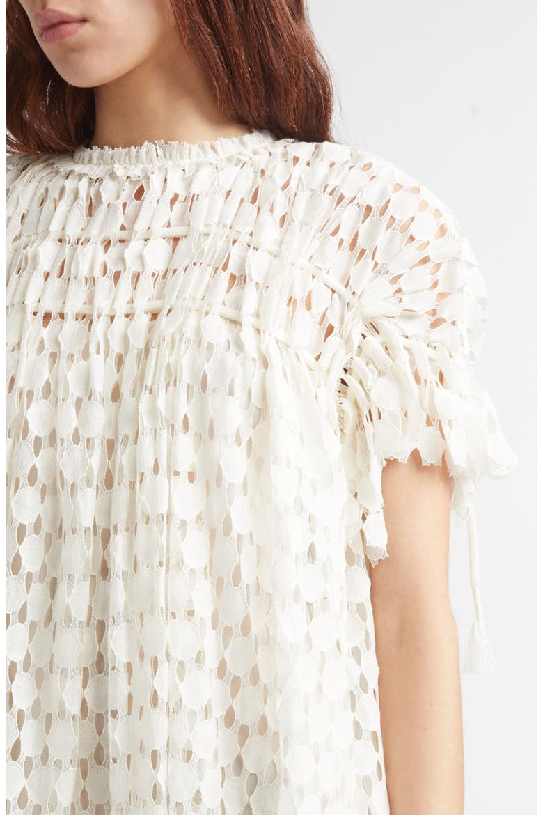 Layla Lace Trapeze Dress, Alternate, color, CHALK