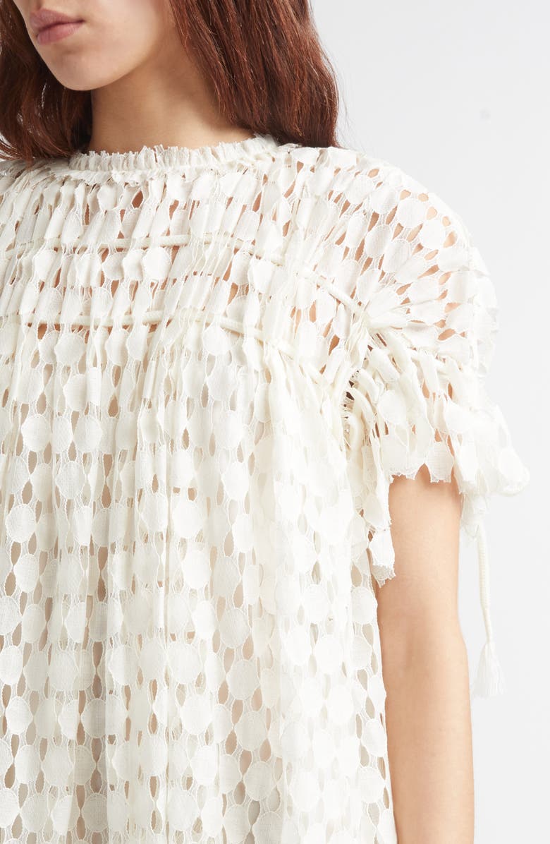 Ulla Johnson Layla Lace Trapeze Dress, Alternate, color, Chalk