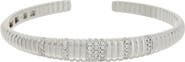 Juvell Cubic Zirconia Pavé Ribbed Cuff Bangle