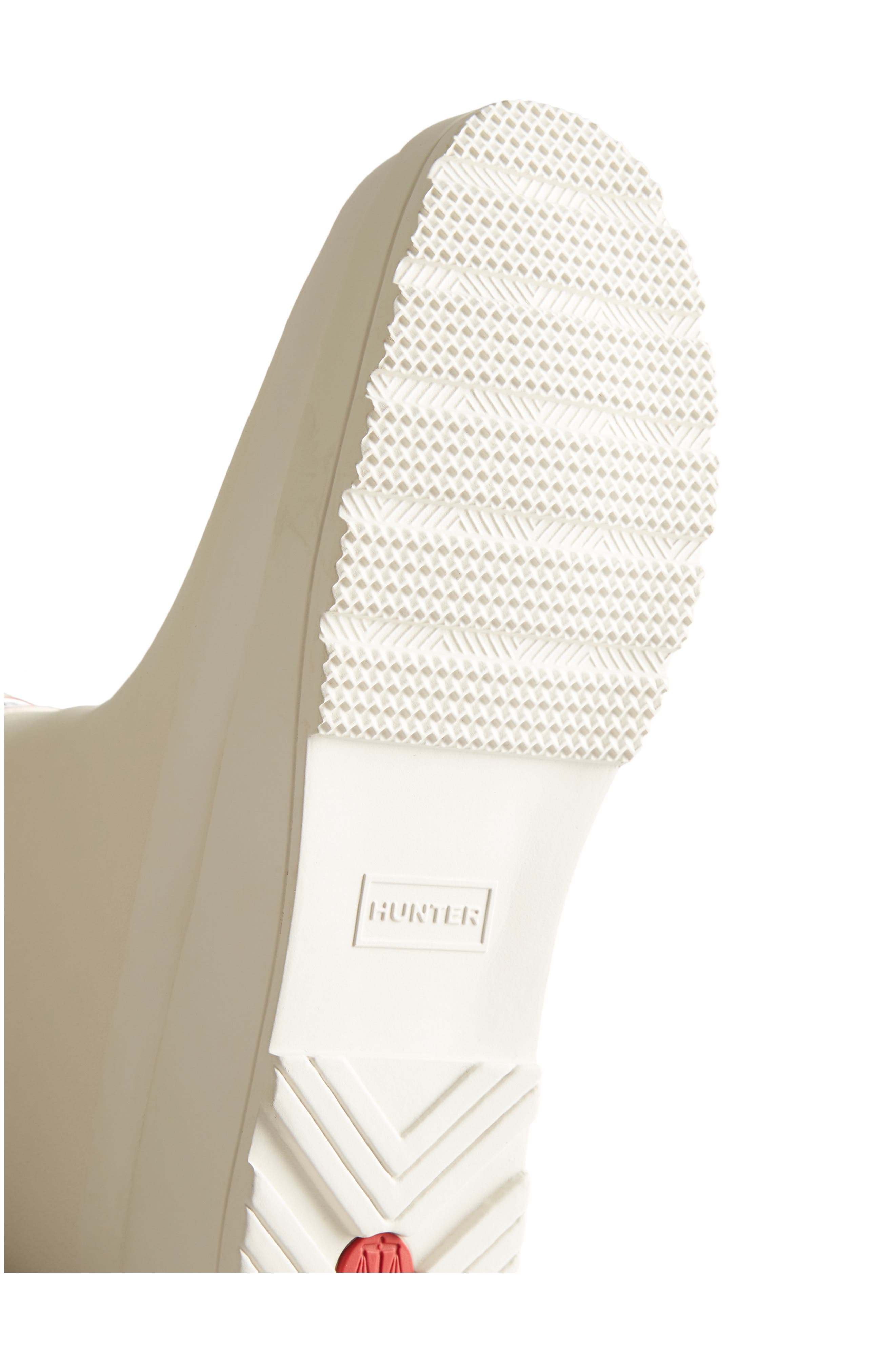 Hunter Play Short Faux Shearling Lined Waterproof Rain Boot, Alternate, color, White Willow