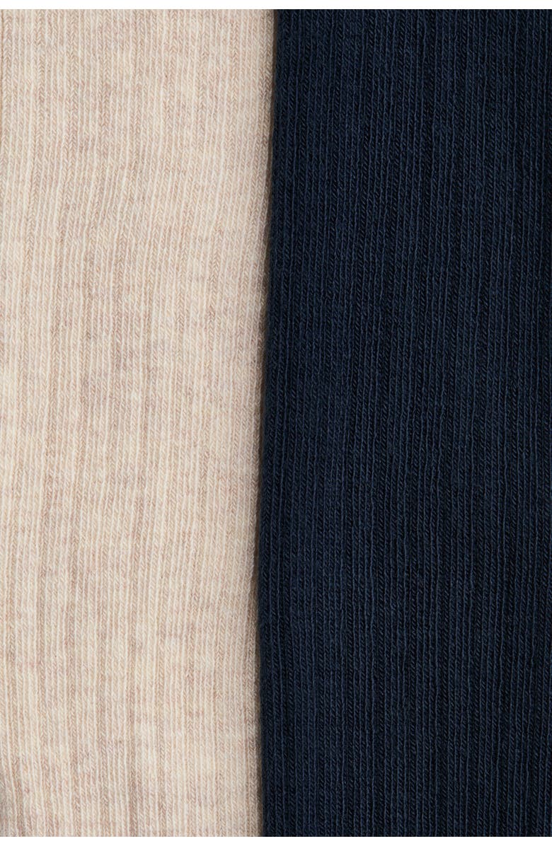 H&M 2-pack Rib-knit Tights, Alternate, color, Light Beige/Navy Blue